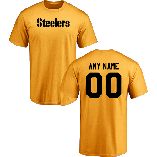 Men Pittsburgh Steelers Design Your Own Short Sleeve Custom NFL T-Shirt